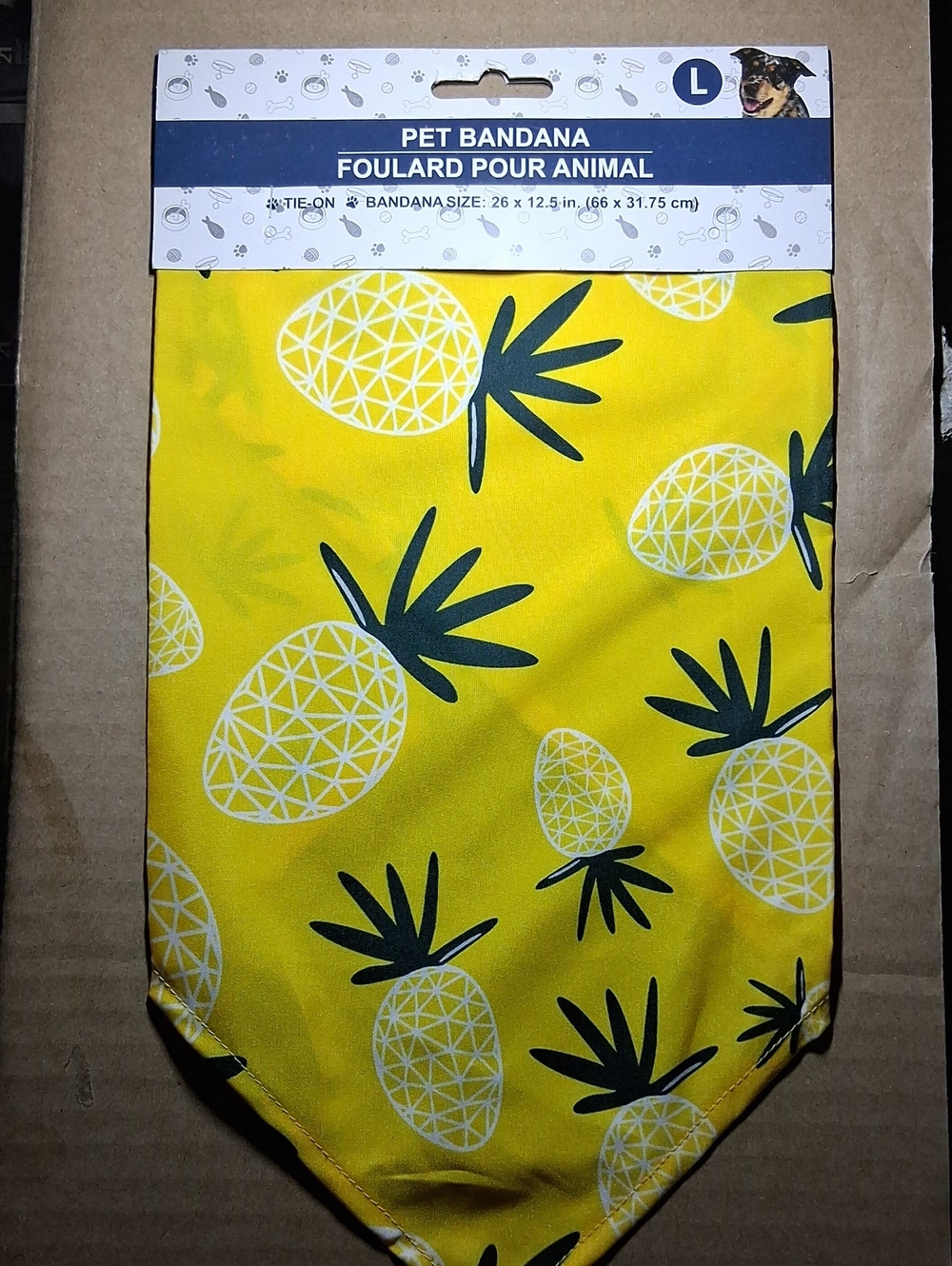 Yellow Pineapple Pet Bandana - Large